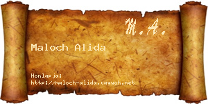 Maloch Alida névjegykártya